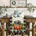 thumbnail image 3 of Smile Pumpkin Bow Buffalo Plaid Fall Table Runner,Seasonal Autumn Kitchen Dining Table Decoration for Home Party Decor 13x72 Inch, 3 of 6