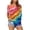 Z4-Multicolour, variant on Women's Long Sleeve Shirt Colourful Rainbow Print T-Shirt Round Neck Tops 70s Hippie Costume Carnival Fancy Dress Outfit Tunic Blouse Casual Streetwear