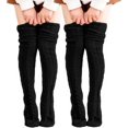 thumbnail image 1 of Women's Cable Knit Thigh High Socks Over Knee High Long Leg Stockings Extra Long Winter Long Boot, 1 of 4