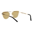 thumbnail image 4 of SA106 Mirror Unique Color Double Wire Brow Cat Eye Sunglasses Gold, 4 of 4