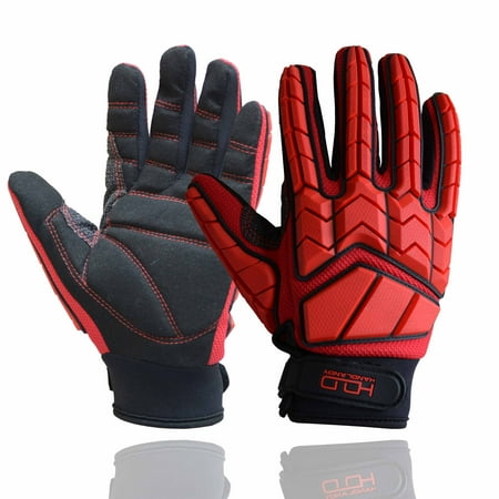 

HANDLANDY Anti Vibration Gloves SBR Padding TPR Protector Impact Gloves Men Mechanic Work Gloves Large