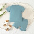 thumbnail image 4 of Futezty Toddler Kids Boys Summer Short Sleeve Letter T Shirts Tops Shorts Outfits Clothes Set New Born Clothes for Twins Outfits, 4 of 5