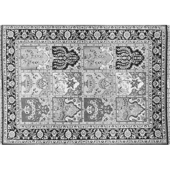 Ahgly Company Indoor Rectangle Persian Gray Traditional Area Rugs, 7' x 9'