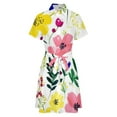 thumbnail image 5 of Colorful Floral Painted Pattern Design Womens Shirt Dresses Women'S Short Sleeve Dress Turn-Down Collar Dress A Line Casuall Dress Oversize(XS-6XL), 5 of 7