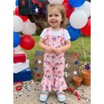thumbnail image 4 of BemeyourBBs Toddler Baby Girls 4th of July Outfit Patriot Independent Day Clothes Flag Plaid Print Romper Overalls Bell Bottoms Casual Summer Sleeveless Jumpsuit Fourth of July Outfit, 4 of 9