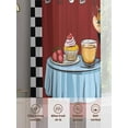 thumbnail image 6 of Fat Chef Sheer Curtains 54 Inch Length 2 Panels Set for Living Room/Bedroom, Black White Checkered Farmhouse Red Kitchen Cook Curtain Sheers Drapes Rod Pocket Curtains Window Treatment 52''x54''x2, 6 of 7