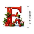 thumbnail image 3 of yulier 26 Initial Letter Snowman Christmas Ornaments, Xmas Gifts, Red Personalized Christmas Initial Hanging Ornaments Acrylic Pendant Christmas Tree Decorations, 3 of 4