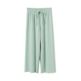 thumbnail image 4 of GYRATEDREAM Girls Flowy Wide Leg Dress Pants High Waisted Pants Kids Loose Trousers Casual Lightweight Joggers for 9-10Y Green, 4 of 6