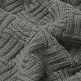 thumbnail image 5 of Soft 100% Cotton Knitted Throw Blanket for Couch Home Office Hotel Blanket Grey 50"x60", 5 of 7