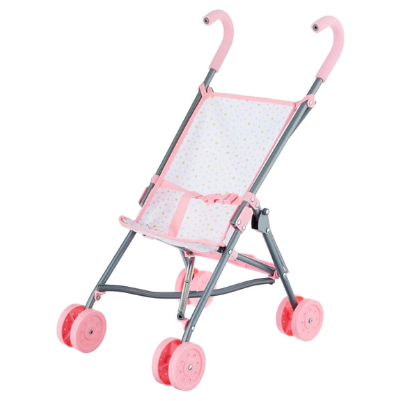 My Sweet Love Fold-Up Doll Stroller, Pink and White