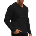 thumbnail image 4 of Mens Long Sleeve Waffle Office Thermal Pullover V Neck Breathable Textured Knit T-Shirt, Regular Fit Soft Stretch Tee Solid Color Fashion Casual TShirts for Travel, Big & Tall, 4 of 9