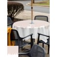 thumbnail image 5 of Outdoor Tablecloth with Umbrella Hole for Patio/Picnic/Party/Camping, Abstract Cream Beige Waterproof Table Cloth Square Cover Washable, Modern Minimalist Graffiti Artwork (54"x 54"), 5 of 8
