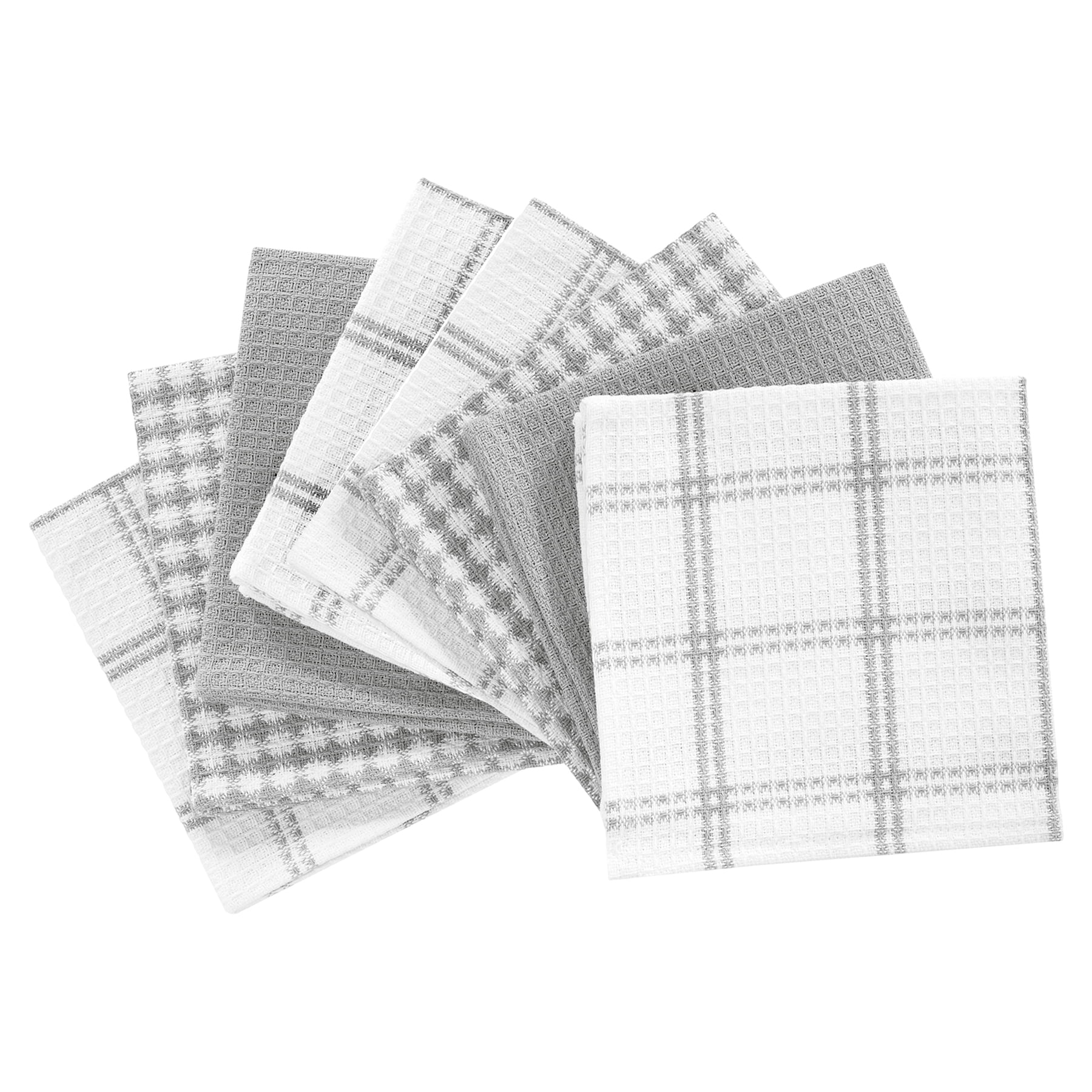 T-Fal Breeze Coordinating Flat Waffle Weave Cotton Dish Cloth Set of 8