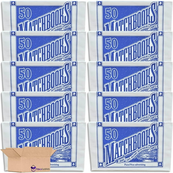 Plain White Matchbooks Value Pack   | 50 Count Box | Pack of 10