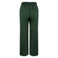thumbnail image 4 of Yubnlvae Loose Fit Pants Back Hidden Pocket Design - Cotton Linen Elastic Waist Cropped Ankle Casual Wide Leg Green, L, Includes 1X Pants per order, 4 of 6
