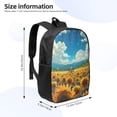 thumbnail image 2 of Disketp Field Bicycle Young Sunflower School Backpack, Lightweight Basic Middle School Bookbags 17 Inch Casual Daypack for Student College, Travel or Outdoor, 2 of 6