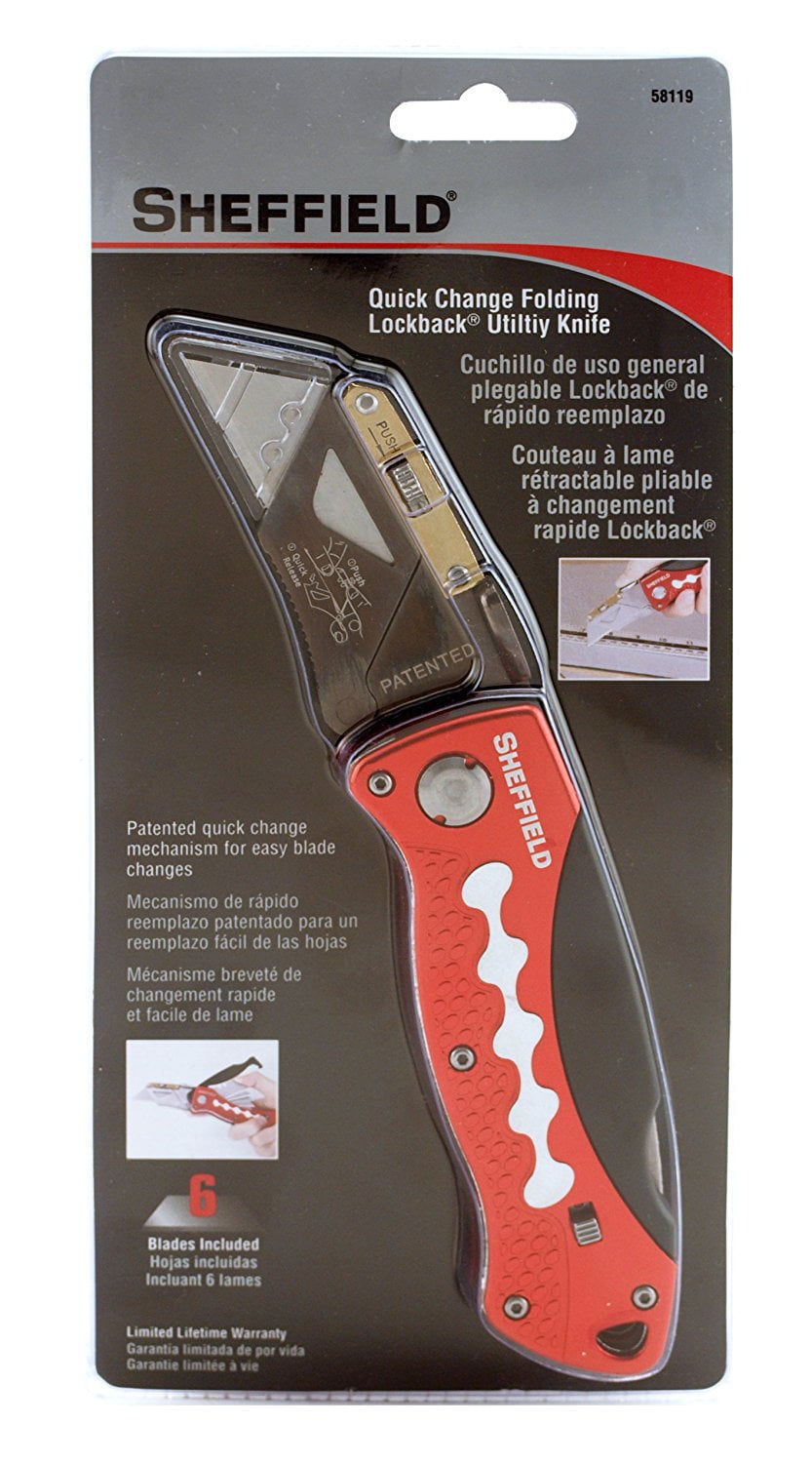 58119 Quick Change Folding Lockback Utility Knife, Patented quick