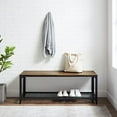 thumbnail image 2 of Walker Edison Industrial Entryway Hall Storage Bench with Lower Mesh Shelf, 48 inch - Rustic Oak, 2 of 5
