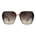 thumbnail image 5 of Womens Retro Trendy Large Rectangular Butterfly 90s Fashion Plastic Sunglasses Ivory - Brown, 5 of 8