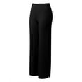 thumbnail image 4 of Womens Wide Leg Pants Lightweight Chiffon High Elastic Waist Flowing Trousers Flared Straight Leg Wedding Cocktail Culottes, 4 of 6