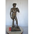 thumbnail image 3 of David by Michelangelo bronze statue replica  - Size: 13"L x 10"W x 36"H., 3 of 11