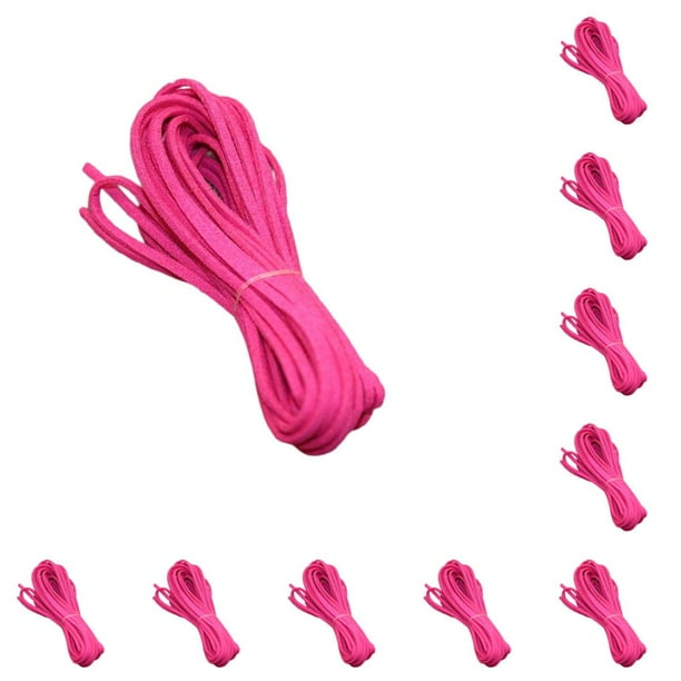 Kearding Cordones de gamuza sintética Cuerda de cuero Fabricación de joyas Accesorios Craft Thread Connect Colgante para collar Deep Rose Red rojo rosa profundo 10Conjunto