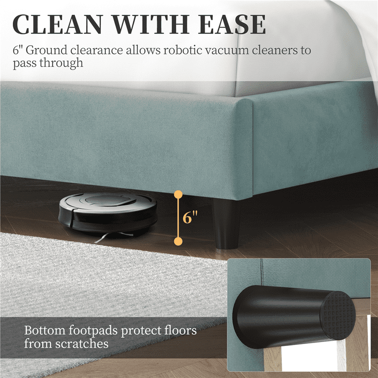 Renwick Queen Upholstered Platform Bed, Blue Lake photo 5