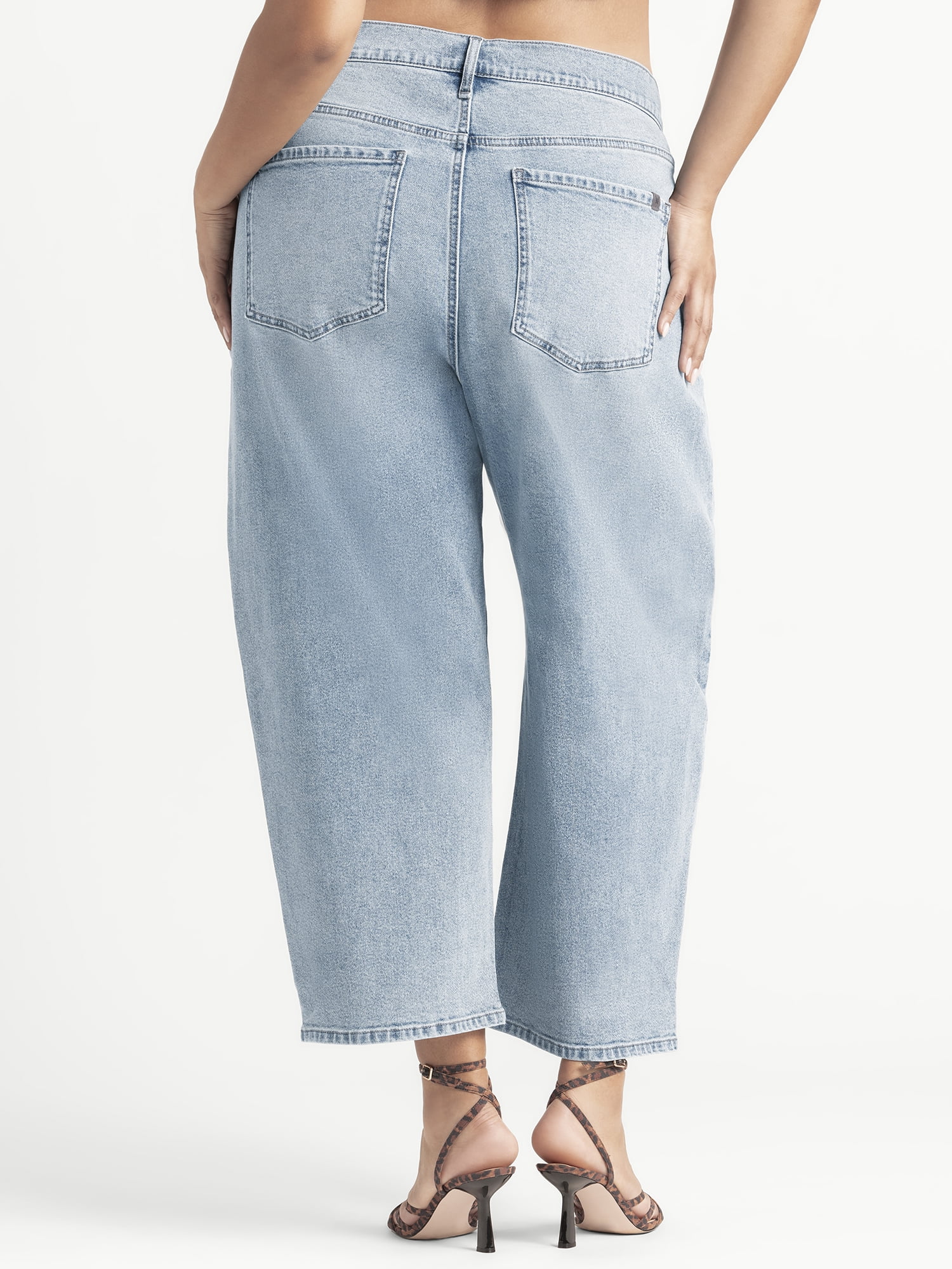 Jessica Simpson Women's and Women's Plus Myrtle Barrel Leg Jeans, Sizes 2-24W