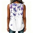 thumbnail image 5 of XUNKUSGA Womens Tops Soft Cotton Linen Tunic Tops Fashion Floral Crew Neck Side Button Down Slit Tank Tops Casual Sleeveless Loose Pullover Top for Daily Wear,S, 5 of 6