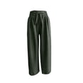 thumbnail image 5 of jiaxiM Comfy Pants Women High Waisted Wide Leg Linen Palazzo Pants Drawstring Oversized Linen Trousers for Women Lounge Pants Women Summer Beach Vacation Outfits, 5 of 6