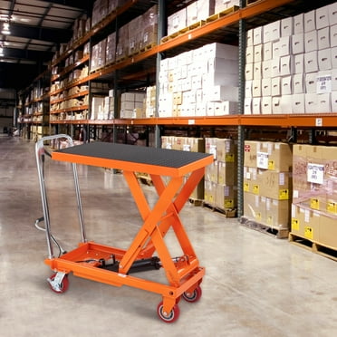 BENTISM Hydraulic Lift Table Cart 1100 lbs Manual Single Scissor Lift Table 35.4"