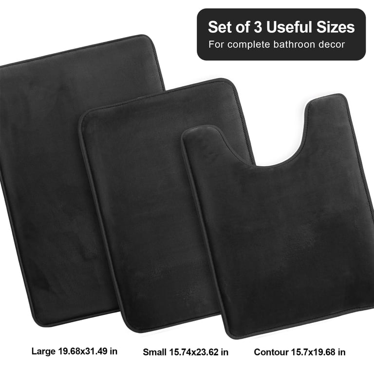 Semfri 3-Piece Memory Foam Bathroom Rug Set photo 3
