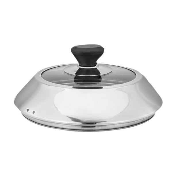 Tapa para hamburguesas, tapa fundida, herramienta de barbacoa resistente, plancha de acero inoxidable, cubierta de comida tipo para hamburguesas, 28 centímetros