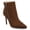 Chocolate, variant on Womens Leyna Stiletto Heel Pointed Toe Zipper Detail Comfort Dress Booties, Widths Available