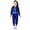 Blue, variant on Paguaki 2Pcs Girls Dance Outfits Cropped Sequin Jacket Pants Set Kids Hop Dance 80s 90s 2-12