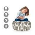 thumbnail image 2 of Leaf Storage Toy Bag Chair, Palm Leaves with Sharp Edges and Little Dots Tropical Jungle Inspired, Stuffed Animal Organizer Washable Bag, Small Size, Seal Brown White, by Ambesonne, 2 of 3