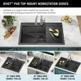 thumbnail image 2 of Delta 95A9031-T30S-GS Rivet 30" Drop In Single Basin Stainless Steel Kitchen Sink - PVD, 2 of 7