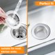 thumbnail image 4 of Colador de fregadero de cocina de acero inoxidable, 3 tapones de colador de fregadero de acero inoxidable, protector de drenaje de colador, recogedor de pelo, recogedor de alimentos, para baño,, 4 of 7