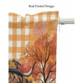 thumbnail image 5 of Orange Fall Pumpkins Kitchen Valances for Windows Farmhouse Linen Window Valance Curtain for Living Room Window Treatment Thanksgiving Cow Autumn Trees Plaid Valance Rod Pocket Topper, 42 x 18 Inch, 5 of 6