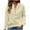 Beige, variant on Women's Half-open Pullover Tops Four-button Round Neck Drawstring Hoodie Solid Color Long Sleeve Knitted Sweater with Pocket
