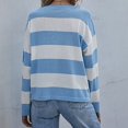 thumbnail image 5 of Womens Long Sleeve Shirts Casual Loose Fit Striped Tops Knit Pullover Sweaters Blue M, 5 of 9