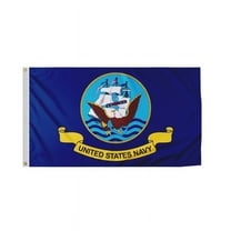 Promo Patriot's Navy-Military Flag 12x18 inch - Printed 200D Nylon Canvas Header Two Brass Grommets Indoor/Outdoor U.S. Navy Flag