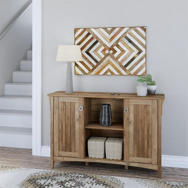 Bowery Hill Armoire de Rangement Moderne en Bois Manufacturé Marron