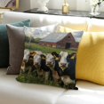 thumbnail image 3 of Creowell Square Cushion Cover Cows Barn Field Pillow Case 100% Linen 24x24in, 3 of 5