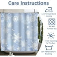 thumbnail image 6 of Blue Snowflake Shower Curtain 72Wx72L Inch White Snowflakes Pattern Christmas Neon Light Blue Winter Snowy Shower Curtain Waterproof Fabric for Bathroom Decorative, 6 of 6