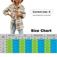 thumbnail image 2 of Chaqueta tipo camisa con botones y bolsillos de franela cepillada con cuadros informales para mujer (amarilla), 2 of 5