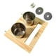 thumbnail image 5 of Comedero para pájaros, bebedero para jaula, cuenco de acero inoxidable para mascotas, percha de madera para animales Copa doble, 5 of 7