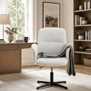 Homy Casa Criss Cross Office Chair, Vanity Makeup Desk Chair for Bedroom, Office, Apartment, Beige