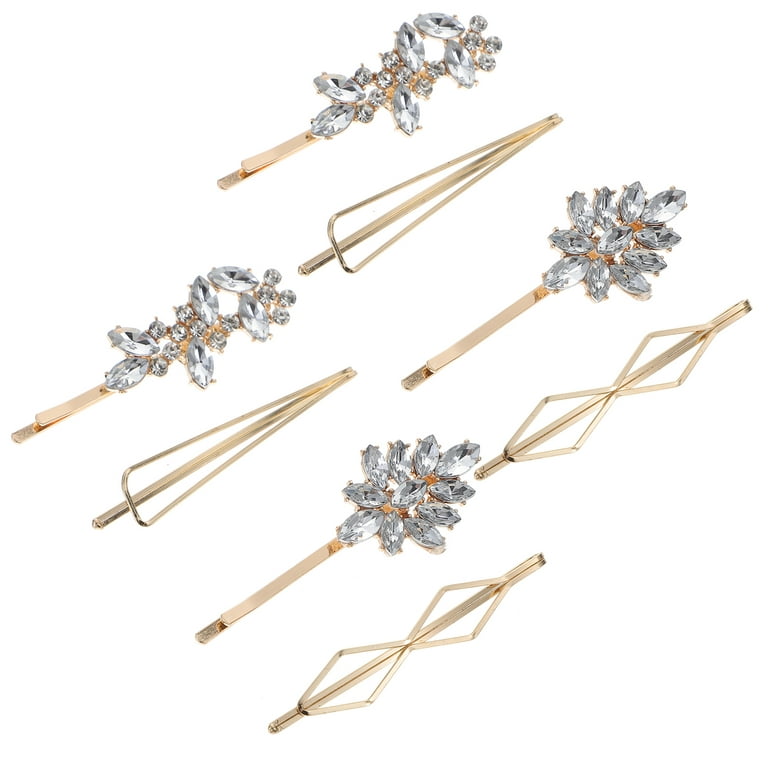 20 Pieces Rhinestone Bobby Pins Crystal Hair Clips Gold and Silver Diamond  Hair Pin Sparkling Hair Barettes Sytling Decorative Accessories for Women