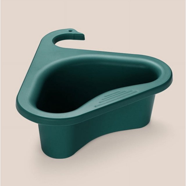 Estante triangular para fregadero, escurridor de fregadero, escurridor de almacenamiento para fregadero de cocina, estante de esquina triangular para fregadero (azul)
